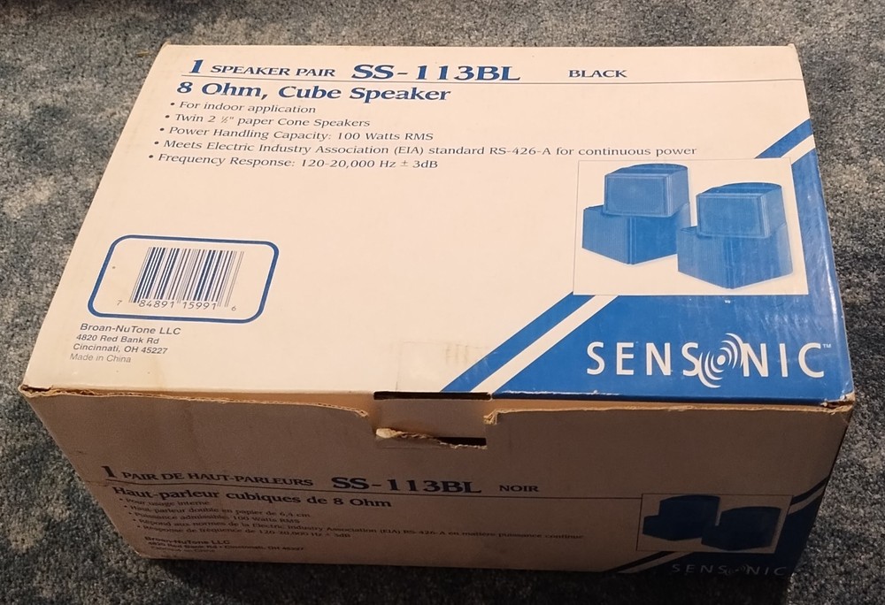 Sensonic SS-113BL Cube Speakers - 100W - Open Box