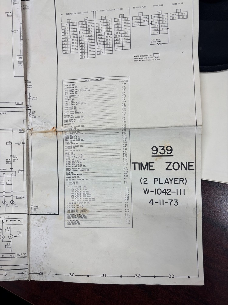 ORIGINAL-BALLY-TIME ZONE-PINBALL-SCHEMATICS-COIN CHUTE CIRCUITS
