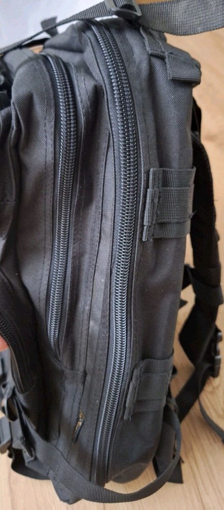 Military Tactical Black Backpack Pockets