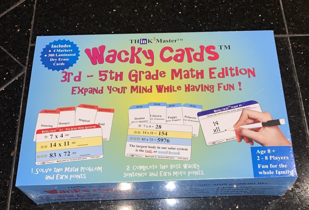 Think 2 Master Wacky Cards 3rd - 5th Grade Math Edition Game