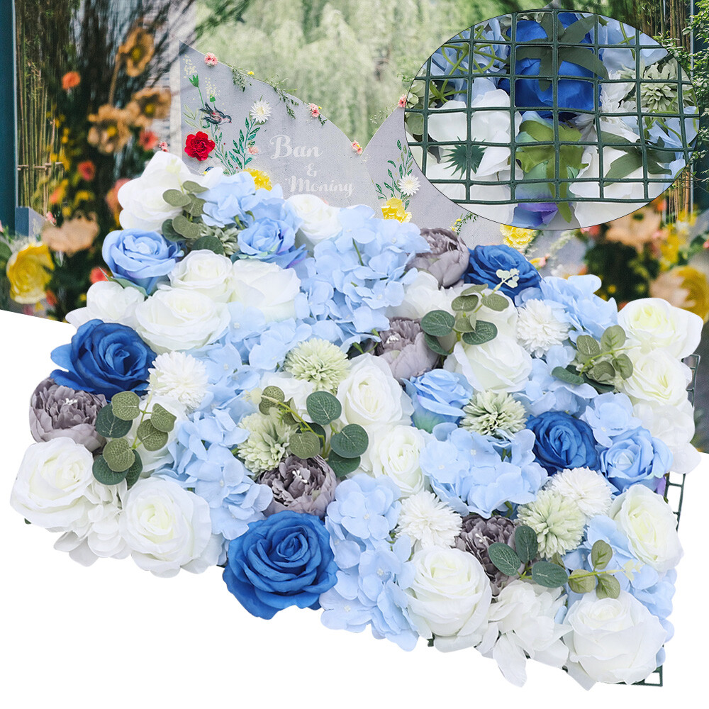 6PCS Artificial Flower Wall Panel Floral Panel Background Wedding Party Decor US