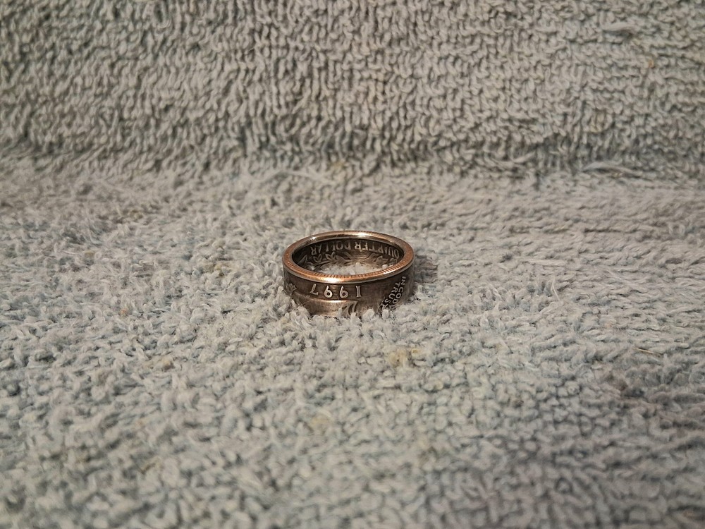 1997 Washington Quarters, Handmade Coin Ring, Size 6-1/2 clad