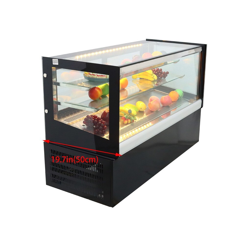 Desktop Refrigerated Display Cabinet 220V 3 Layers Showcase with LED Lighting