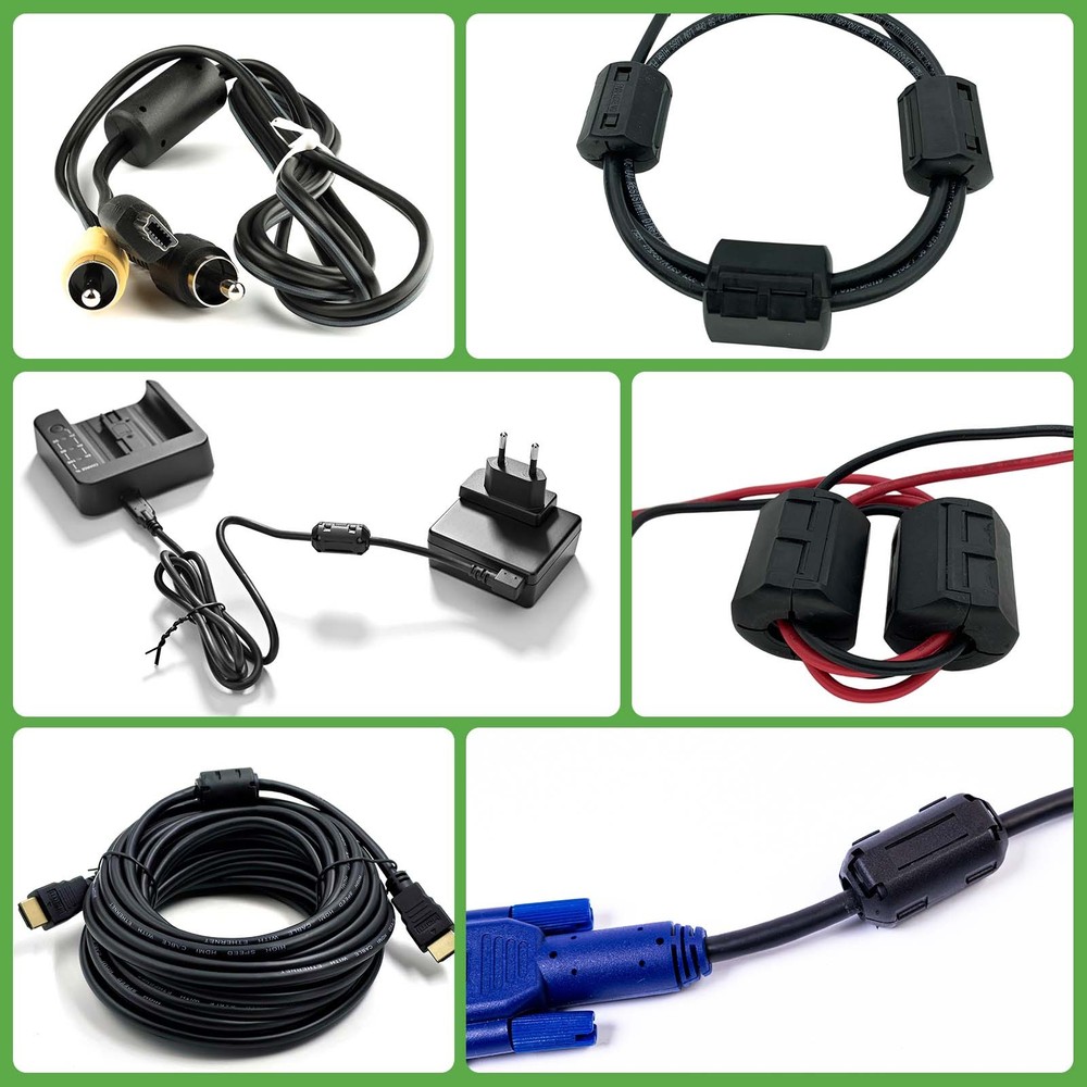 19mm Clip-on Ferrite Ring Core Square for Cable, Black Enhanced 1pcs