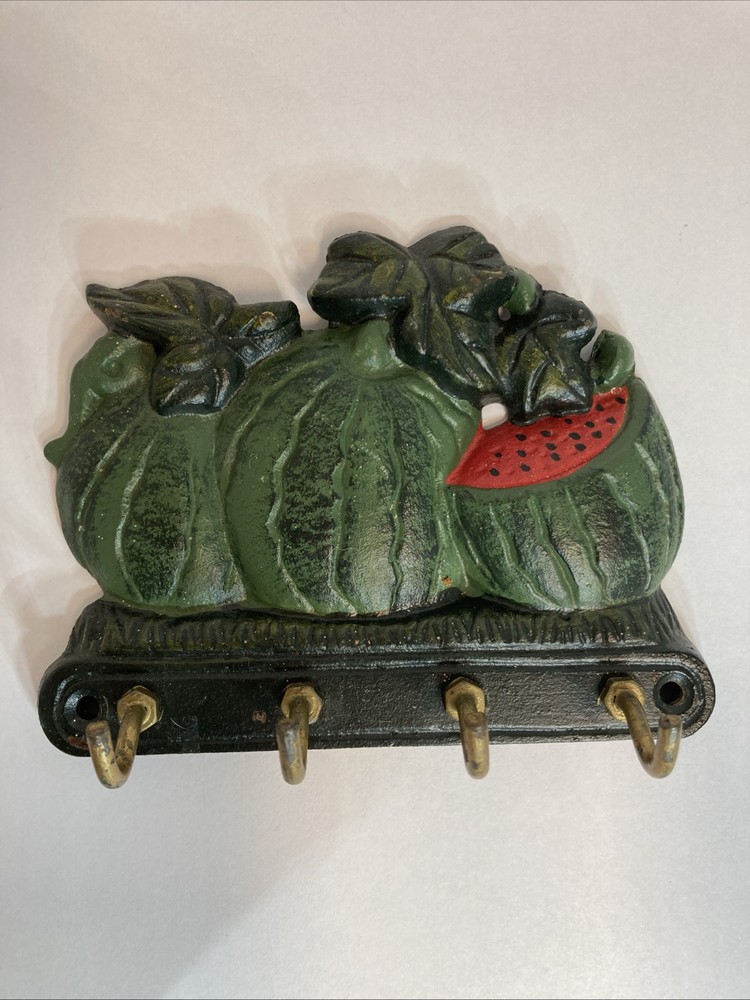 Cast Iron Watermelon Key Hanger Mid-century