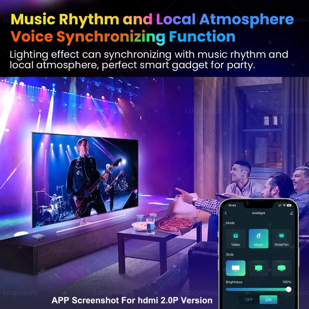 Smart Ambient Lighting TV/PC Backlight 4K Hdmi 2.0 Sync Box Led Strip Lights