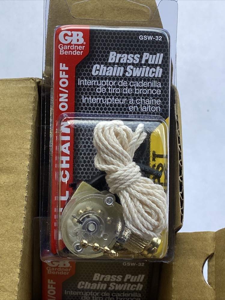 5 Pack Gardner Bender Gsw-32Bp Pull Switch,Brass,Spst,6A,125Vac, New