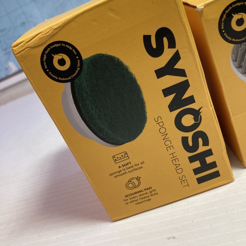 Synoshi Spin Scrubber Replacement Cone Brush & Sponge Heads NEW