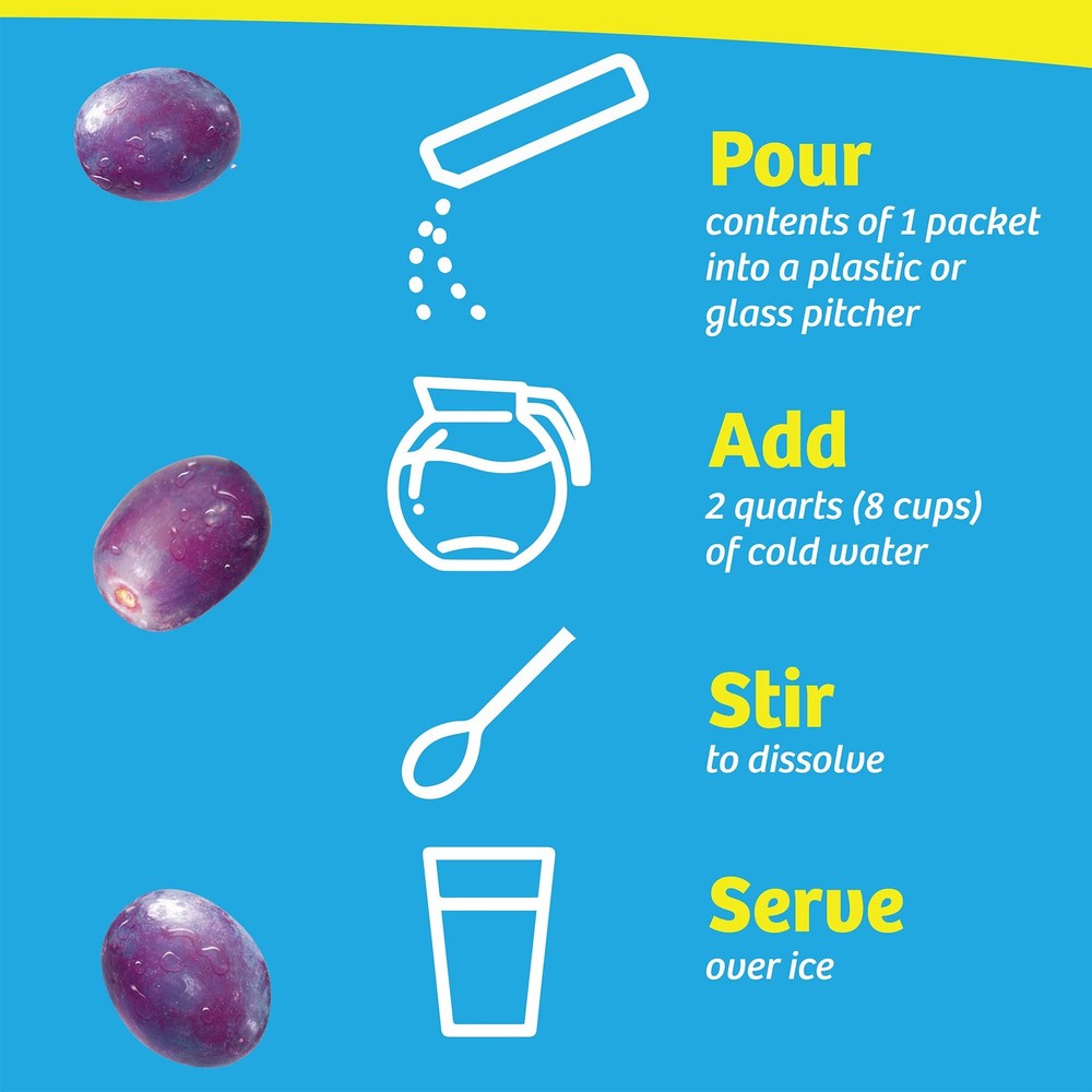 Pitcher Packs, Water Drink Mix, Grape, 6 Boxes (36 Pitcher Packets)