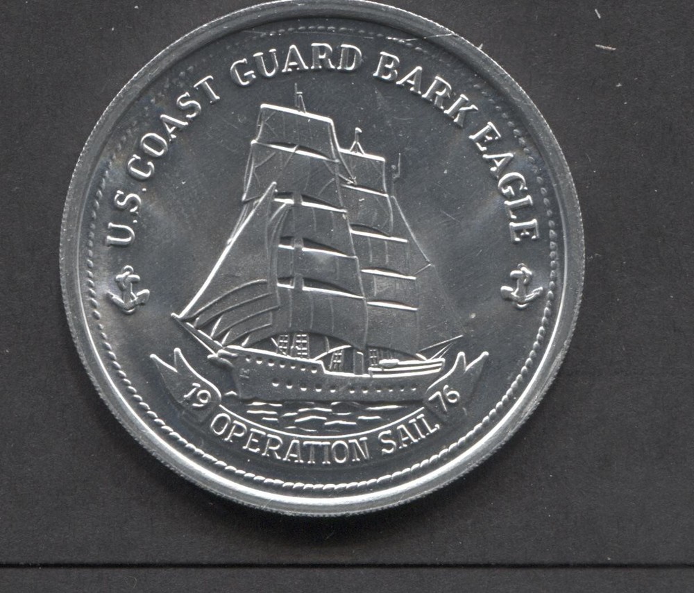 1976-U.S.C.G-Guard Bark Eagle-Alum Medal