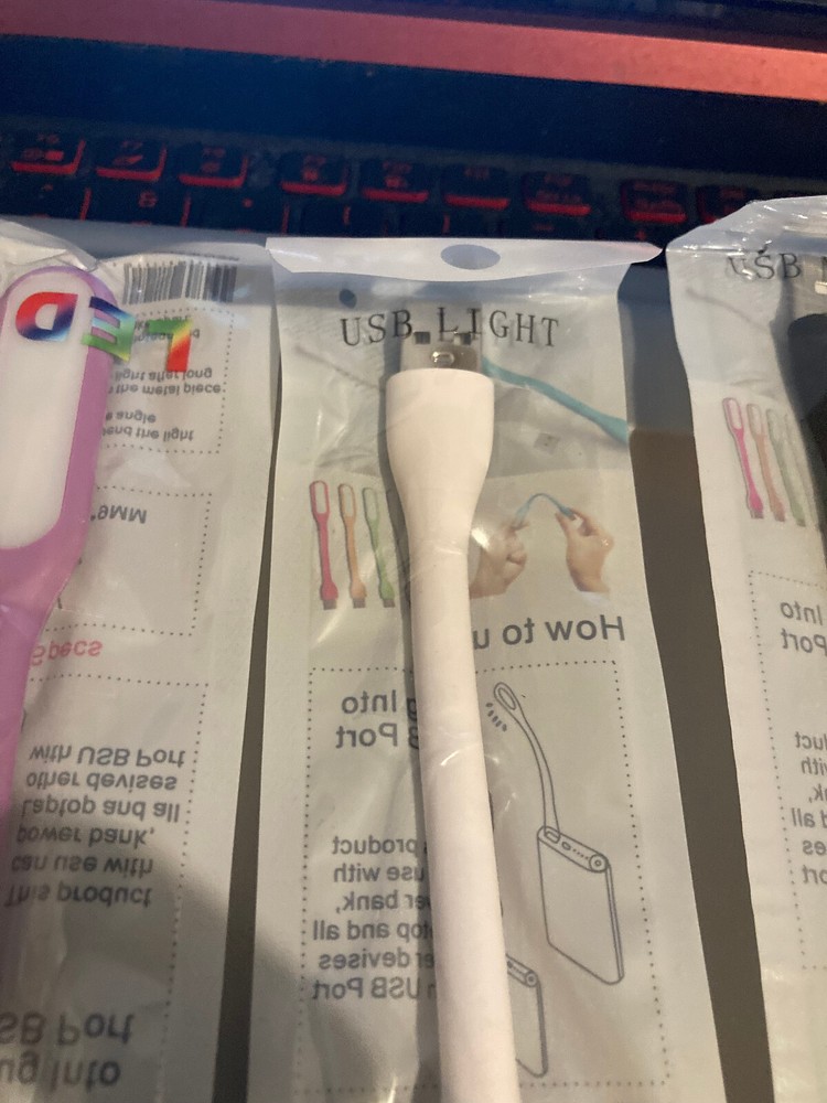 LOT OF 5 Flexible USB LED Light Lamp Computer Keyboard Study Notebook Laptop PC