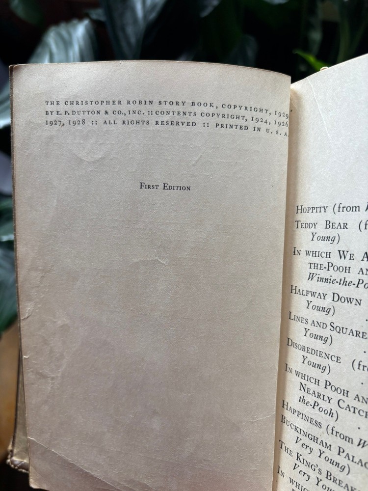 A A Milne First Edition Christopher Robin Story Book