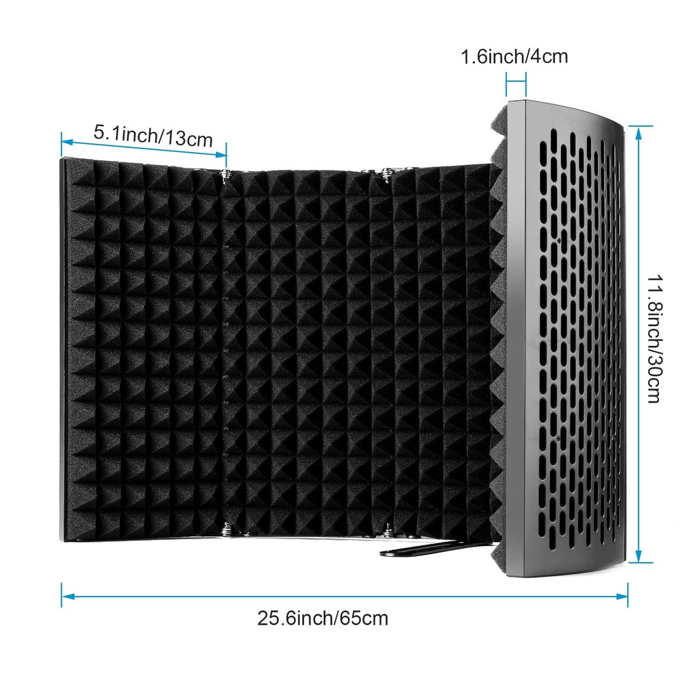Microphone Isolation Shield, Microphone Isolation Shield with Stand and Pop F...