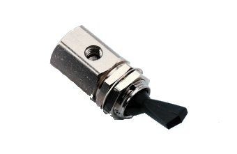 DCI Toggle Valve, Momentary, 3-Way, Normally Closed, Black