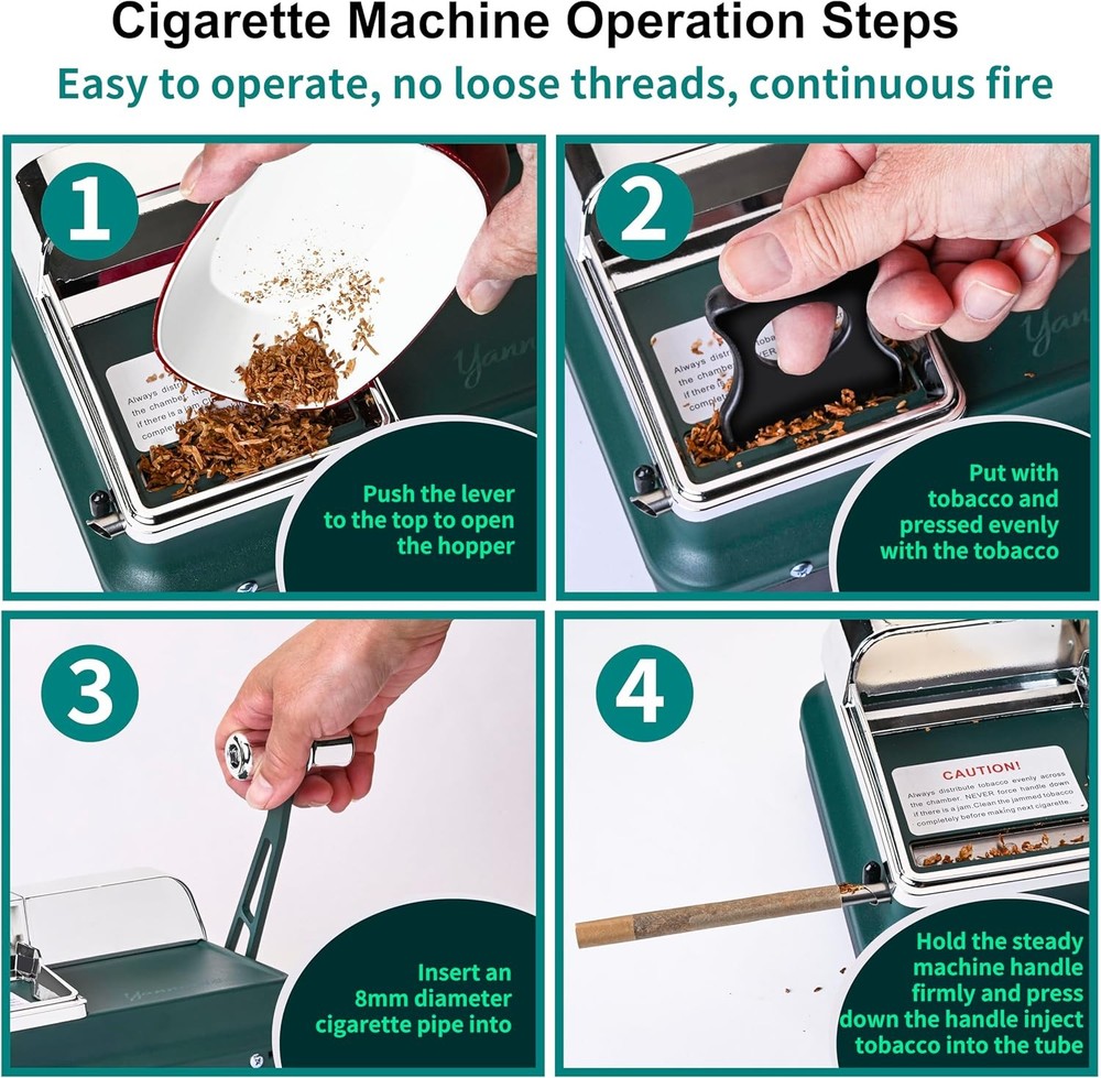 Cigarette Rolling Machine, Manual Cigarette Injector Machine for 8mm Diameter...