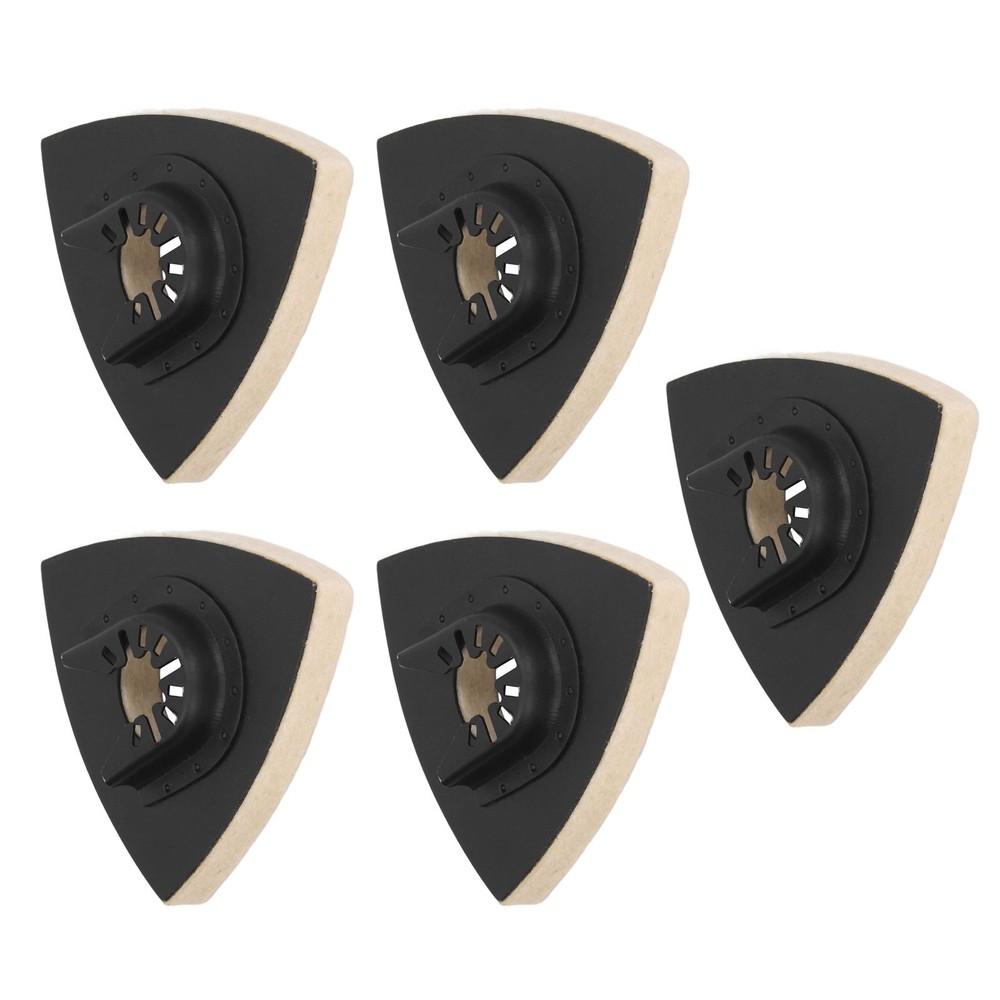 5PCS Wool Polishing Pad With Base Triangular Felt Buffing Pad For Oscillating