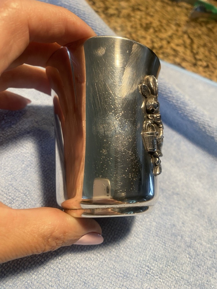 Napier Silver plated child Cup Peter Rabbit with lid