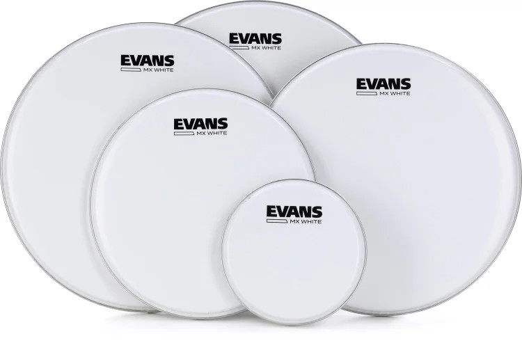 Evans MX Marching Tenor Drumhead Pack - White