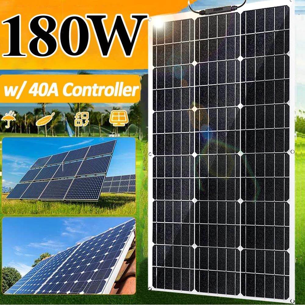 180W 18V Complete Solar Panel Kit Premium Self-Sufficient High Power Supply