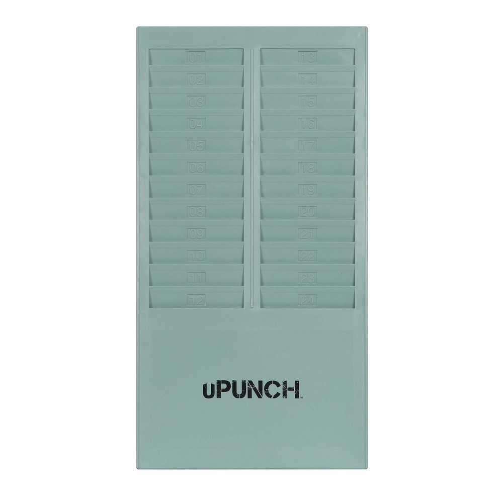 uPunch TIME Card Rack, 24 Pockets, Gray