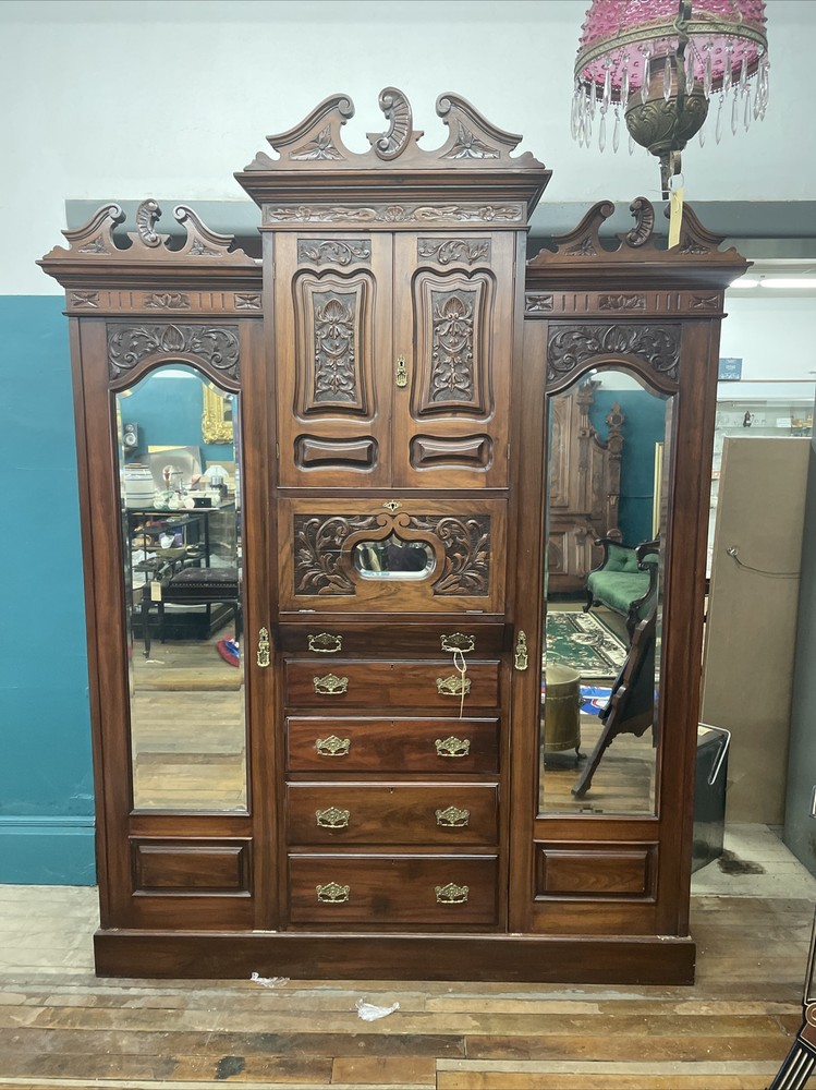Antique English Walnut Wardrobe