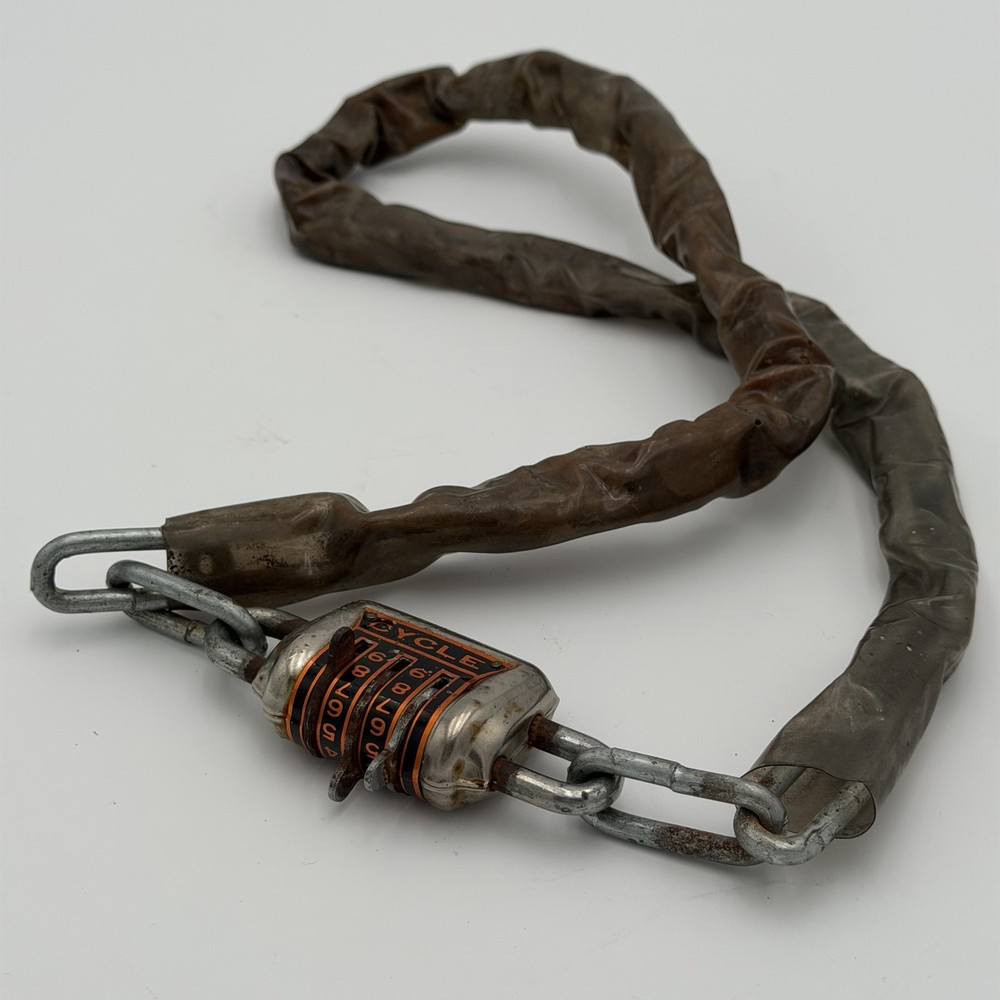 Vintage CYCLE Combination Chain Lock Bicycle Security Retro Bike Accessory