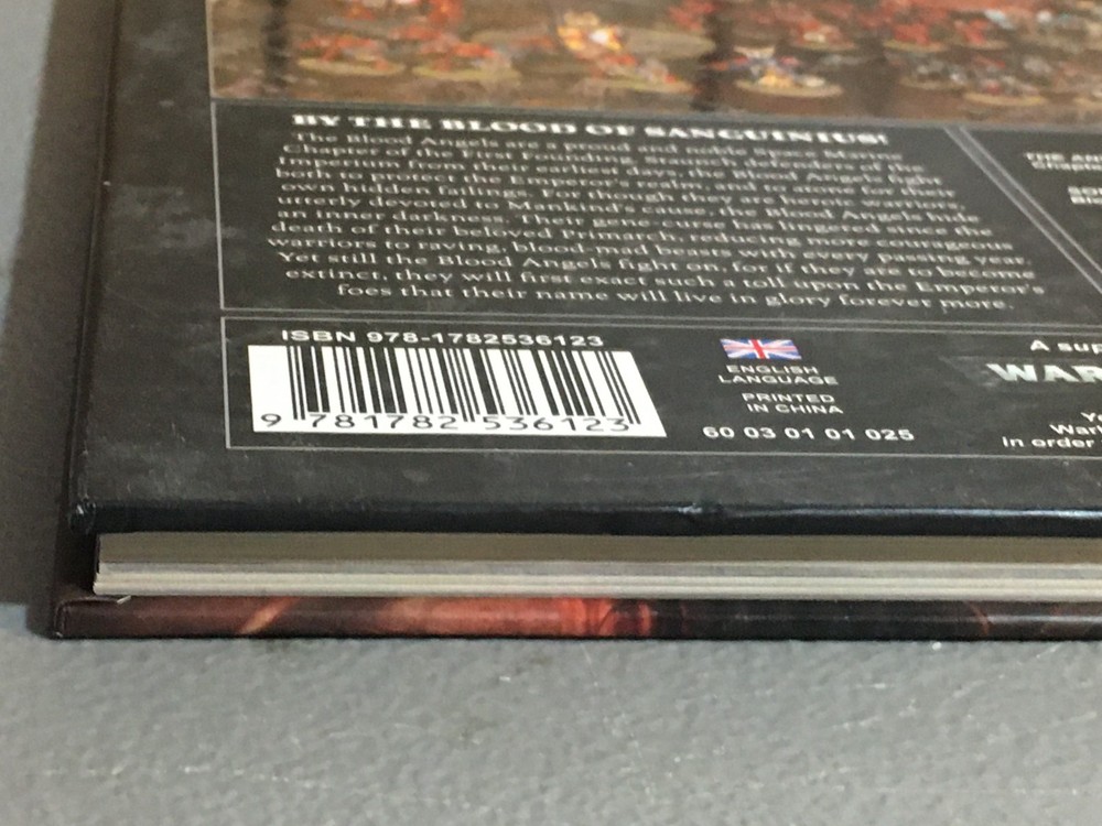 BOOK WARHAMMER 40K CODEX BLOOD ANGELS HB USED HARDBACK