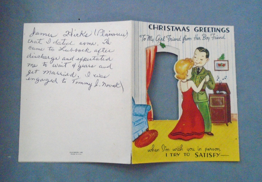 WWII Christmas Greetings card with note