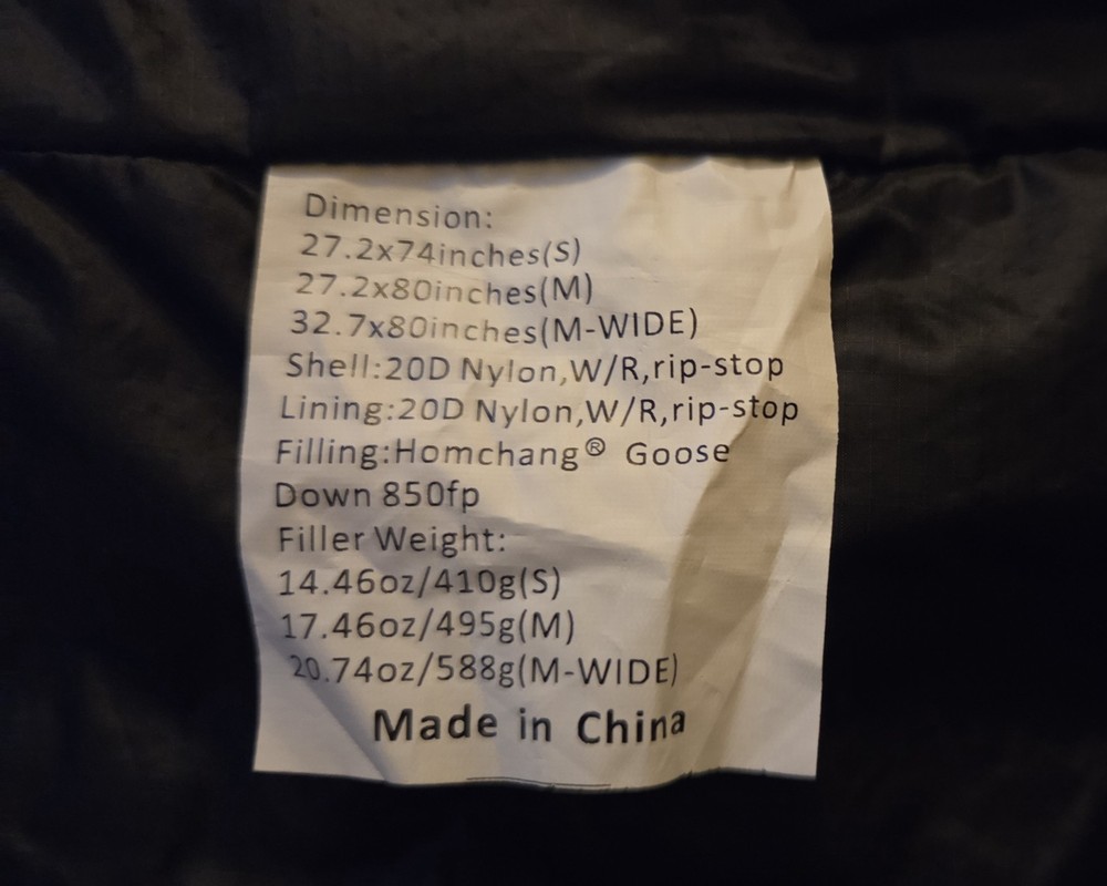 Sleeping Bag - 5 Degree Down 850 Fill