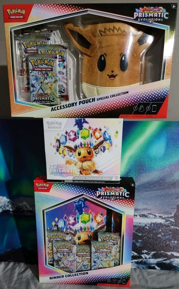 Prismatic Evolutions ETB, Binder Collection, and Accessory Pouch Collection