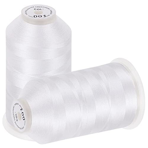 2 Pack Polyester Huge Spools Threads for Embroidery Machines Sewing