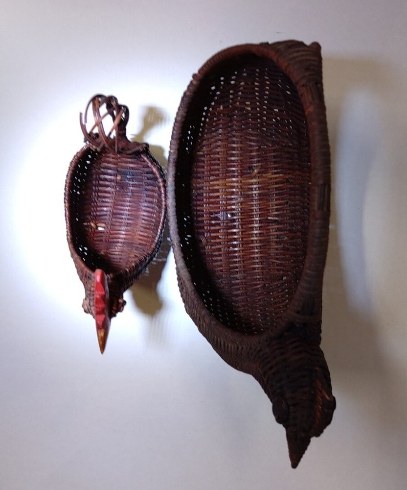 Chicken & Rooster Wicker Crafting Baskets