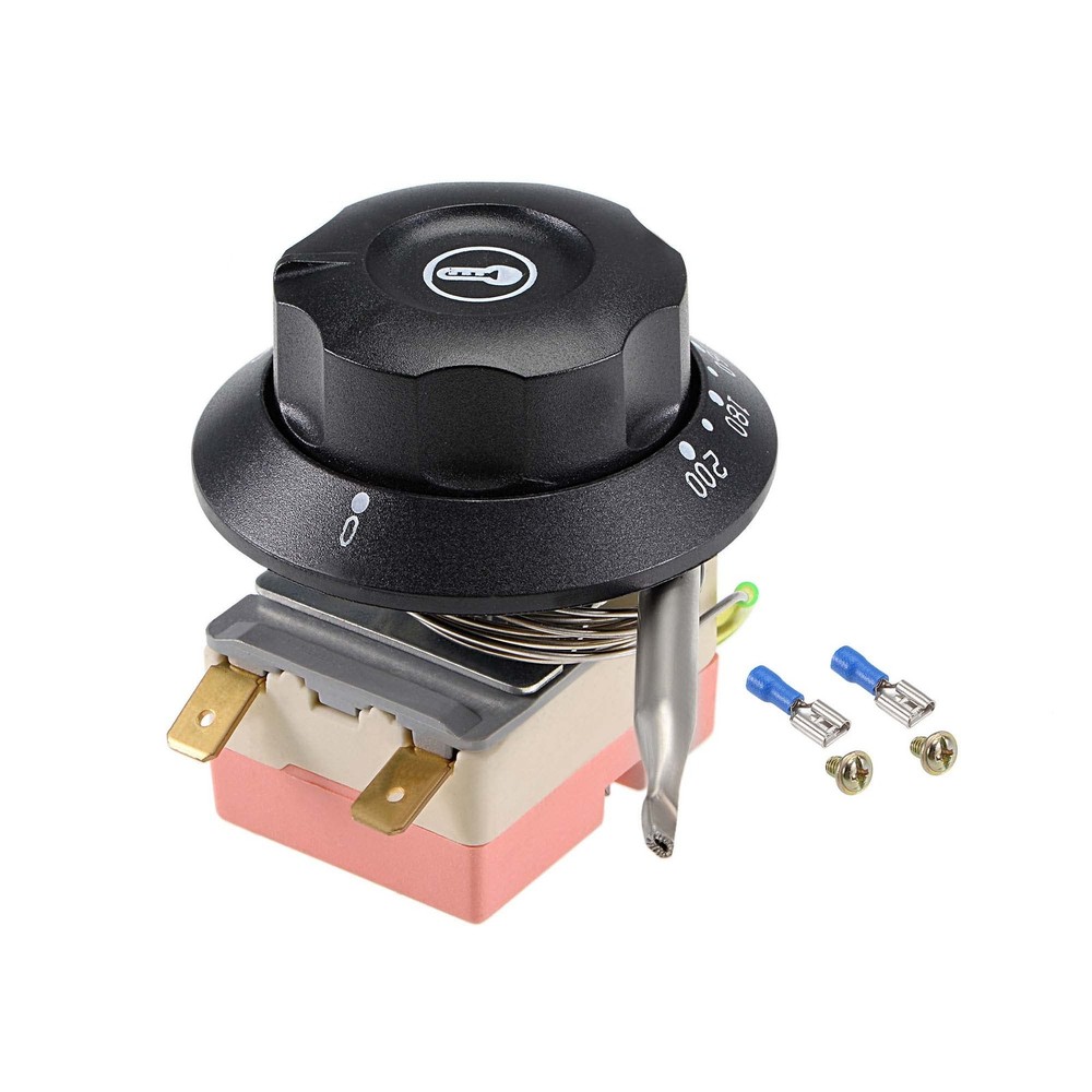 uxcell NC 250V 16A 60-200C Temperature Control Switch Capillary Black