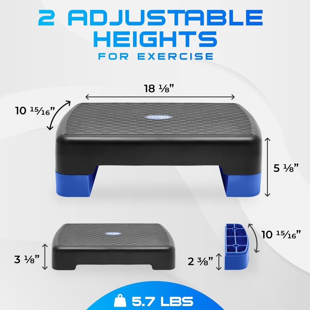 Lightweight 18.9" Adjustable Exercise Step Platform - Perfect for Small Spaces