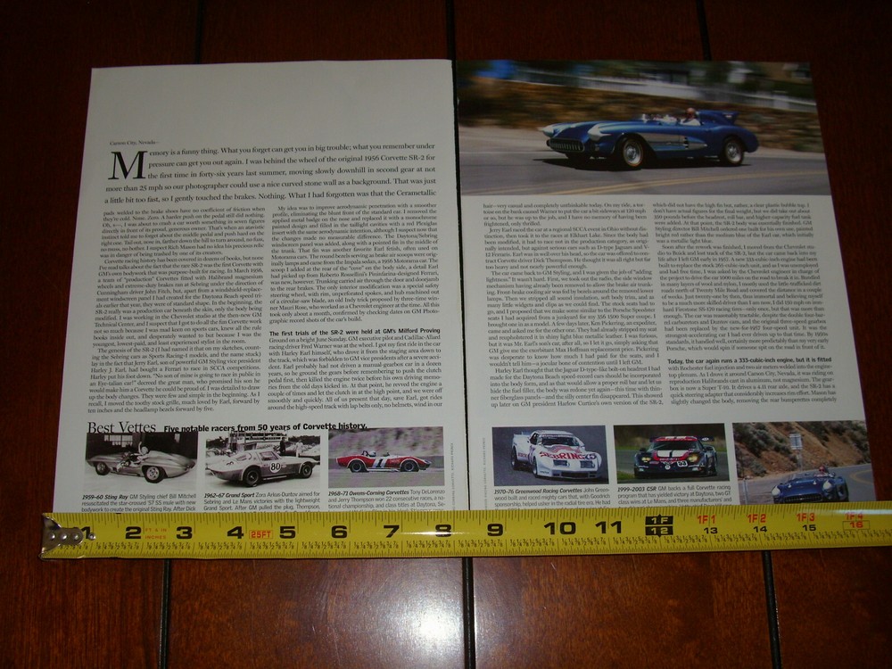 1957 CORVETTE SR-2 RACE CAR ORIGINAL 2004 ARTICLE