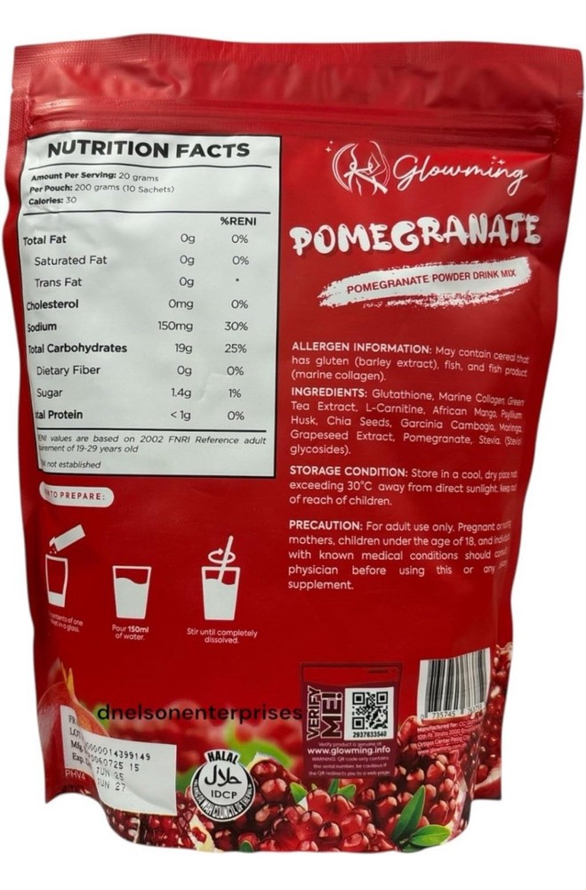 Cris Cosmetics Glowming - CAFE LATTE COFFEE & POMEGRENATE JUICE- BUNDLE
