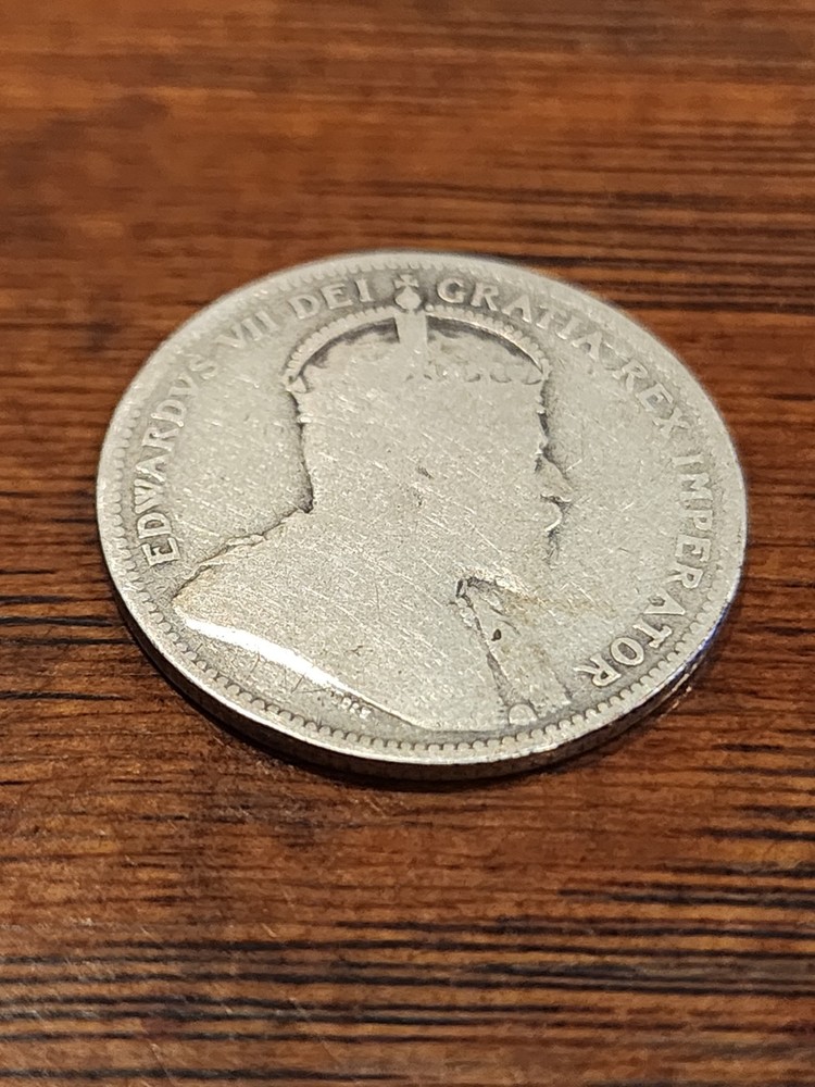 1908 Canada 25 Cents Silver Coin