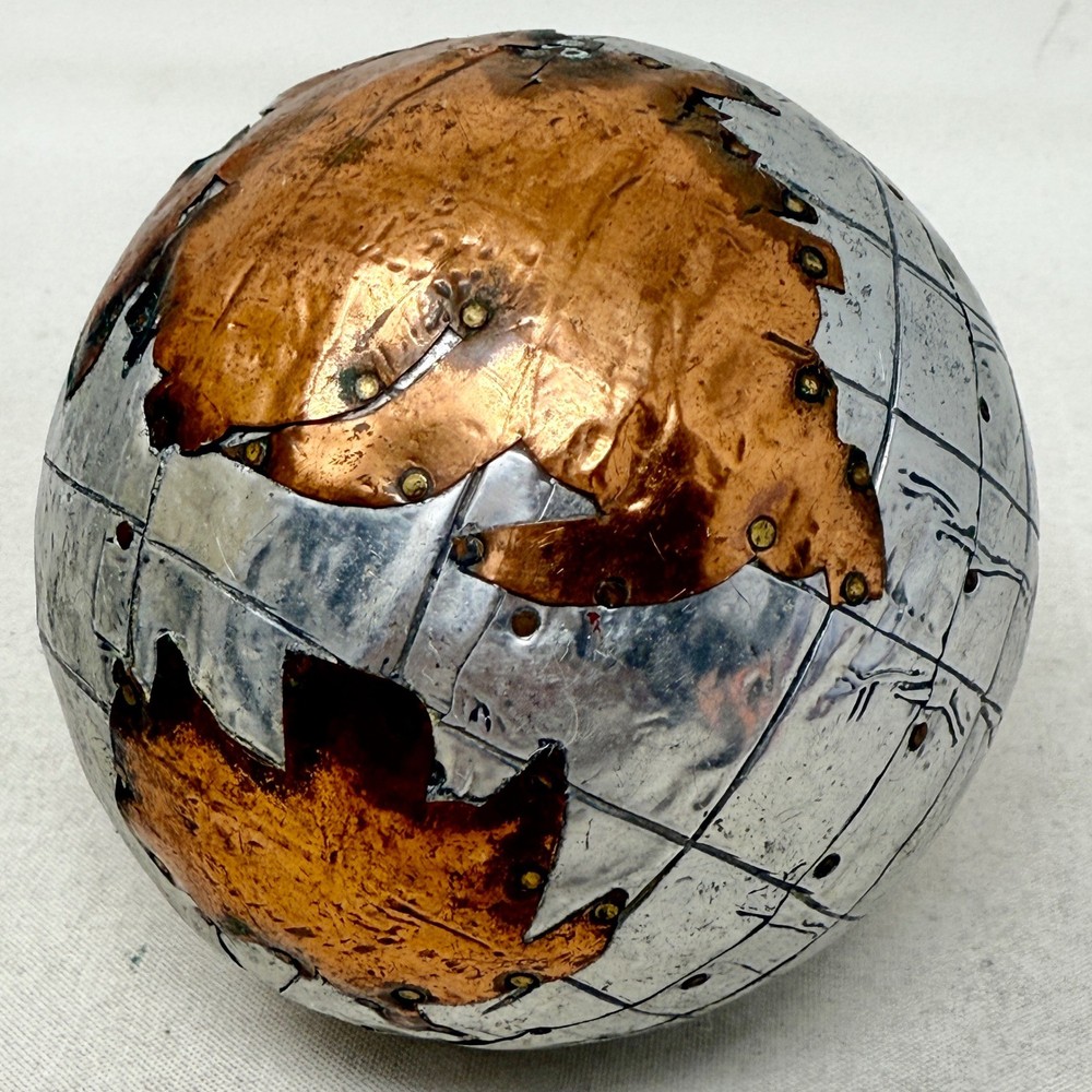 Unique Metal Globe World Map Sphere Desk Decor Or Tabletop Accent