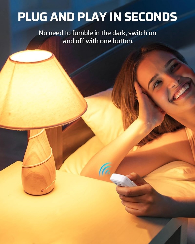 Indoor Remote Control Outlet, Wireless Remote Light Switch, No Interference R...