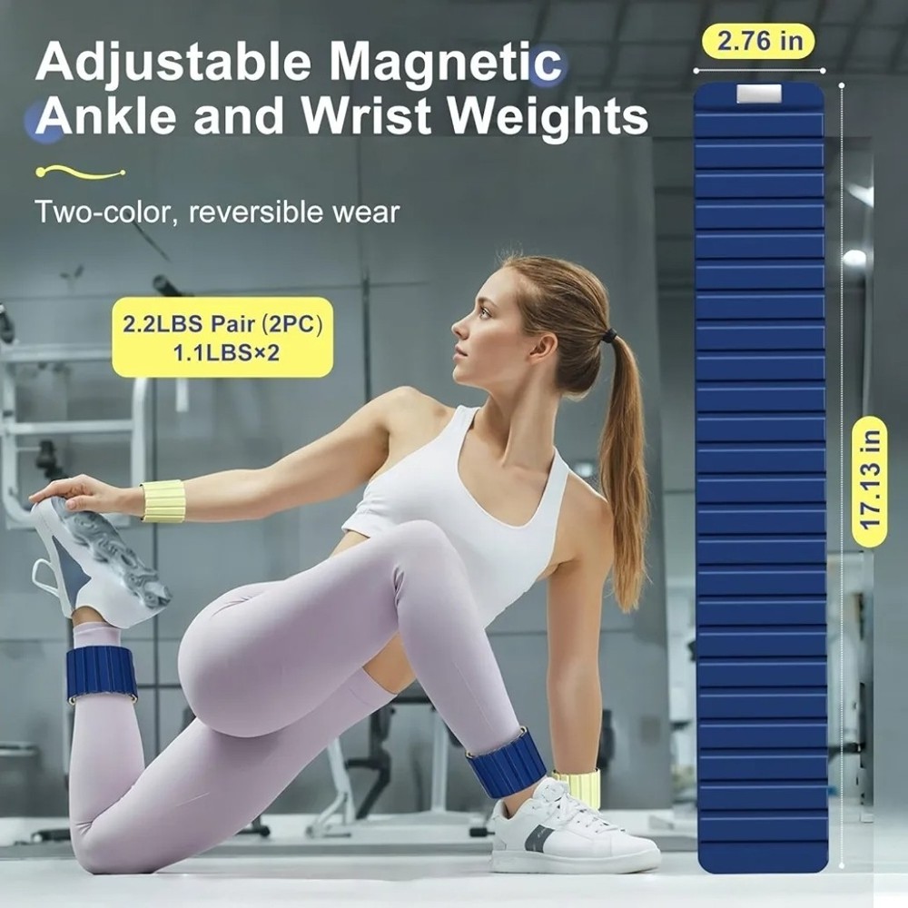 Wrist Weights, Ankle Weights 2 Pack (1.1LB Each)–Stackable Magnetic