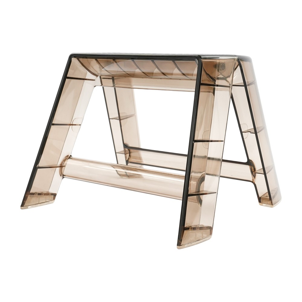 2 Step Protable Step Ladder Step Stool Clear Brown Stool For Indoor Outdoor