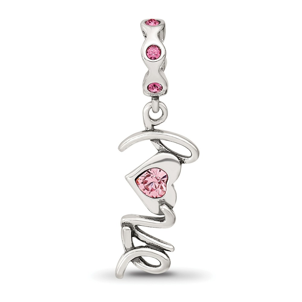 Silver Reflections Crystals LOVE Dangle Bead QRS3232