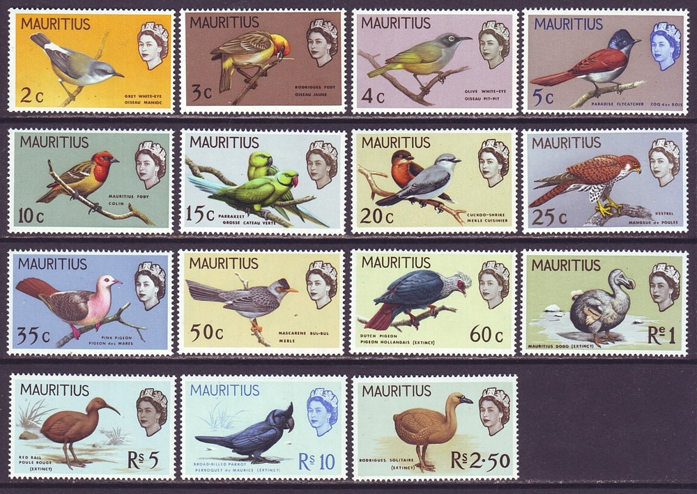 Mauritius 1965 SC 276-290 MNH Set Bird