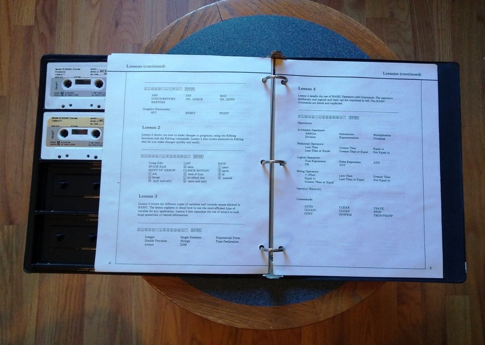 TRS-80 Model III Complete Basic Tape Instruction Course 26-2015 Cassette 1981