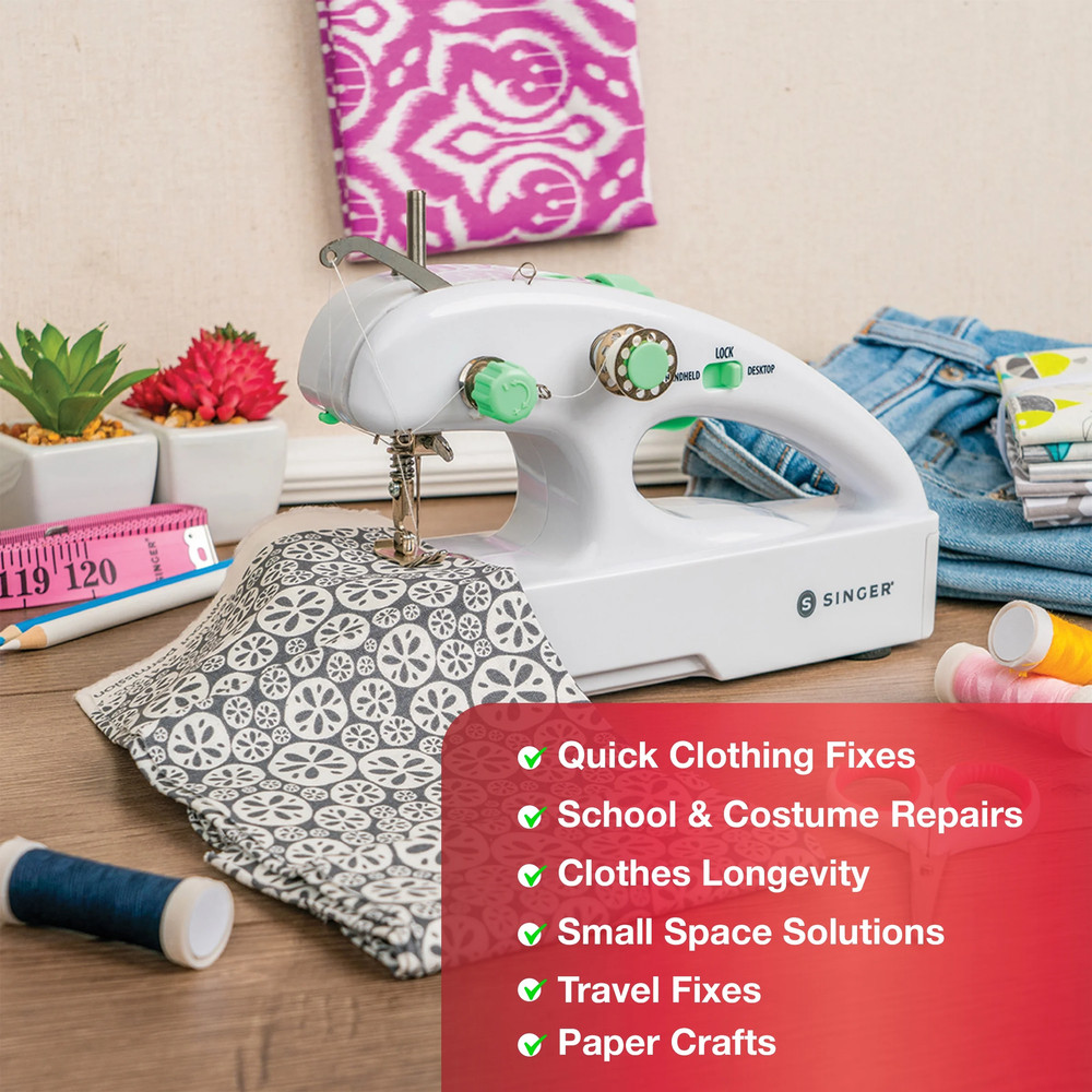 SINGER PORTABLE SEWING MACHINE Stitch Quick Plus Cordless Handheld Two Thread