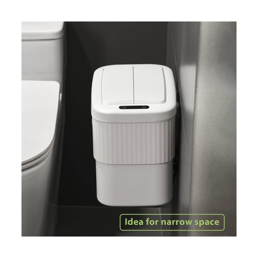 Sensor Hanging Trash Can with Lid 2.5 Gallon,Motion Sensor Garbage Can, Bathr...