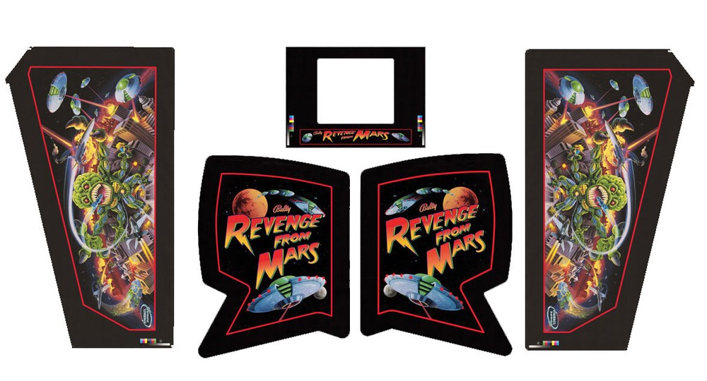 Revenge From Mars Pinball Machine CABINET Decal Set