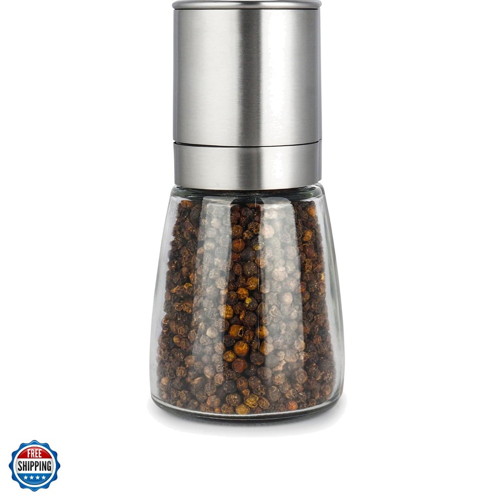 Pepper Grinder Pepper Mill, Salt Grinder Refillable,Single Package Adjustable...