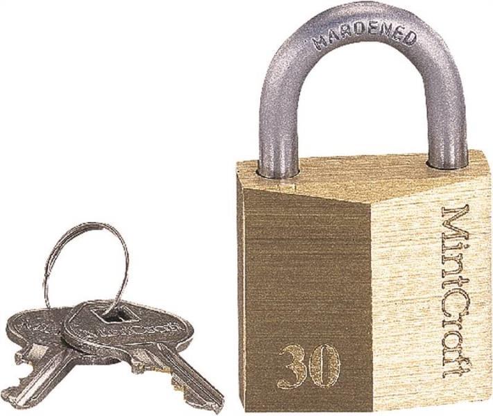 NEW MINTCRAFT SECURITY SOLID BRASS KEYED PADLOCK 5/8"  2399863