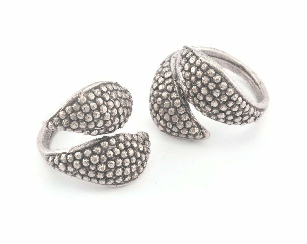 Wrap Ring Adjustable Antique Silver Plated brass (19mm 9US inner size - ) 3681